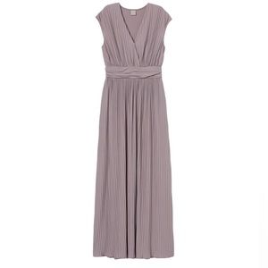 H&M Pleated Long Dress in Heather Purple Size Small Brand New With Tags